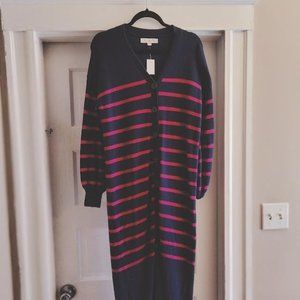 NWT  Loft  Stripe Maxi Cardigan